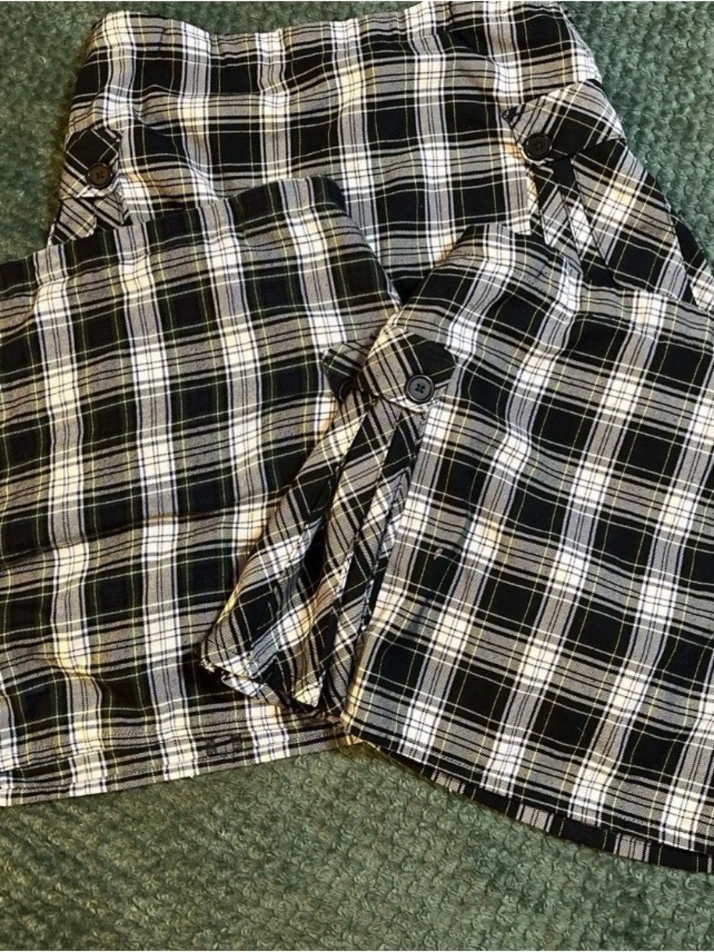 Lot of 3 Lands' End Girls Plaid Pleated Skirts Green Black White Size 14/16 Plus